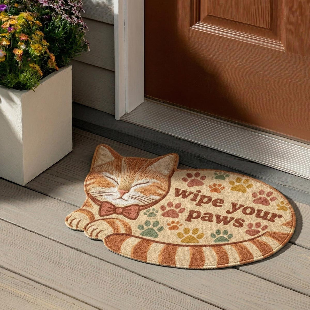 Purrfect Home Personalized Shaped Doormat NCU0DV2089