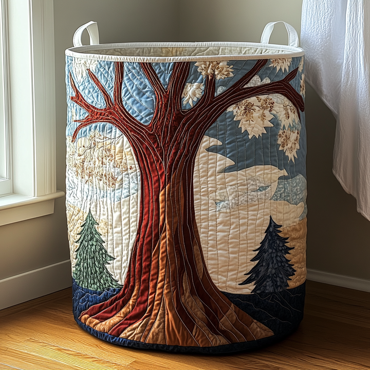 Handcrafted Laundry Basket - Tree of Life Design