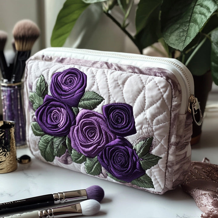 Elegant Petal Quilted Cosmetic Bag - NCU0DV7737