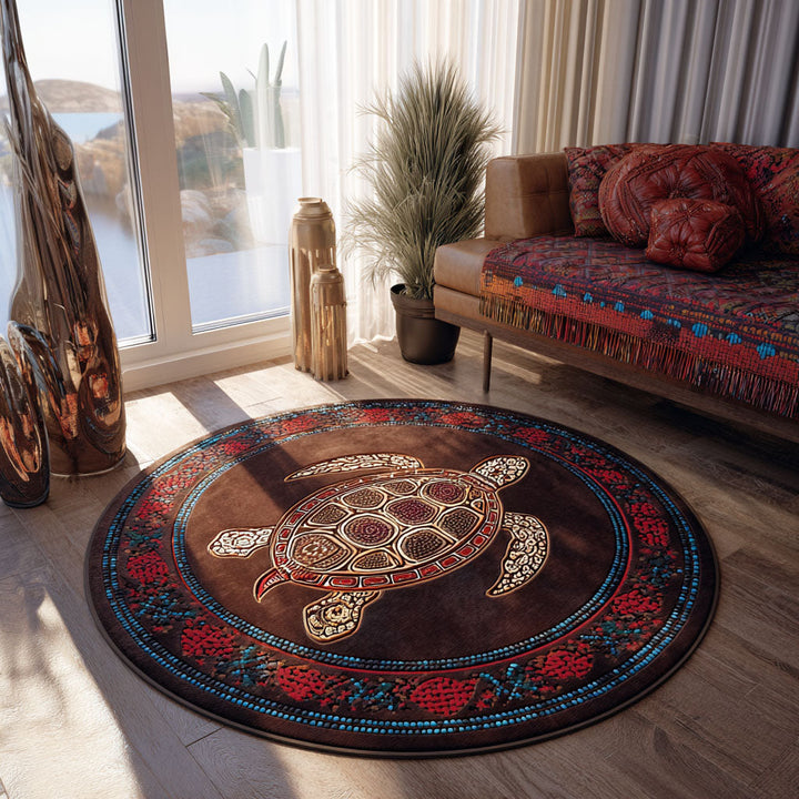 Round Sandstone Spirit Carpet - Model NCU0PT9876