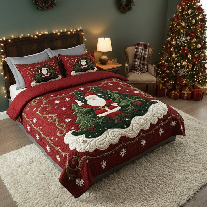 3-Piece Quilted Bed Set - Santa's Workshop Collection
