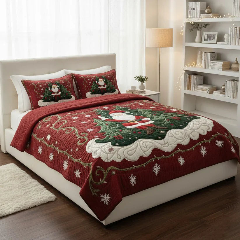 3-Piece Quilted Bed Set - Santa's Workshop Collection