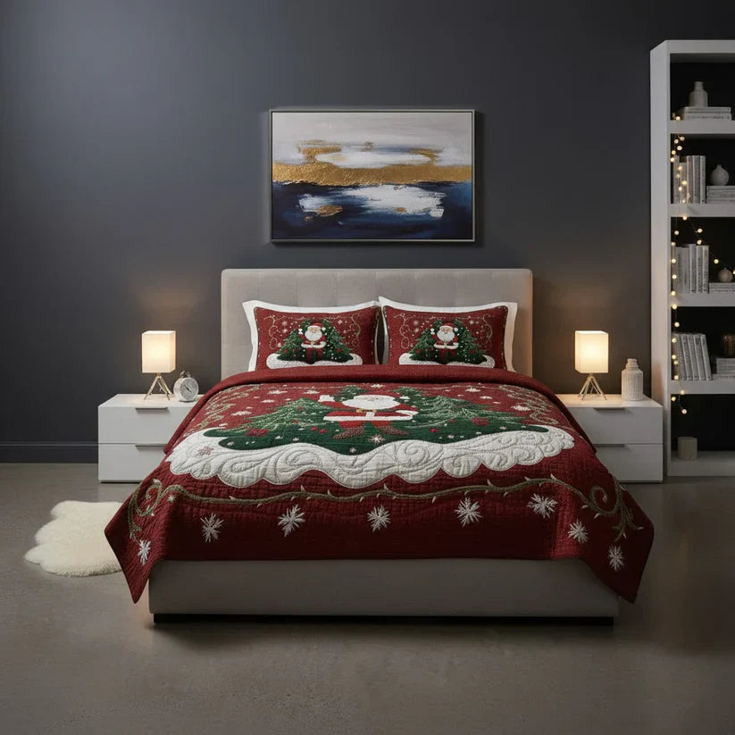 3-Piece Quilted Bed Set - Santa's Workshop Collection