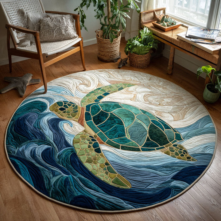 Round Sea Serenity Carpet - Model NCU0TV822