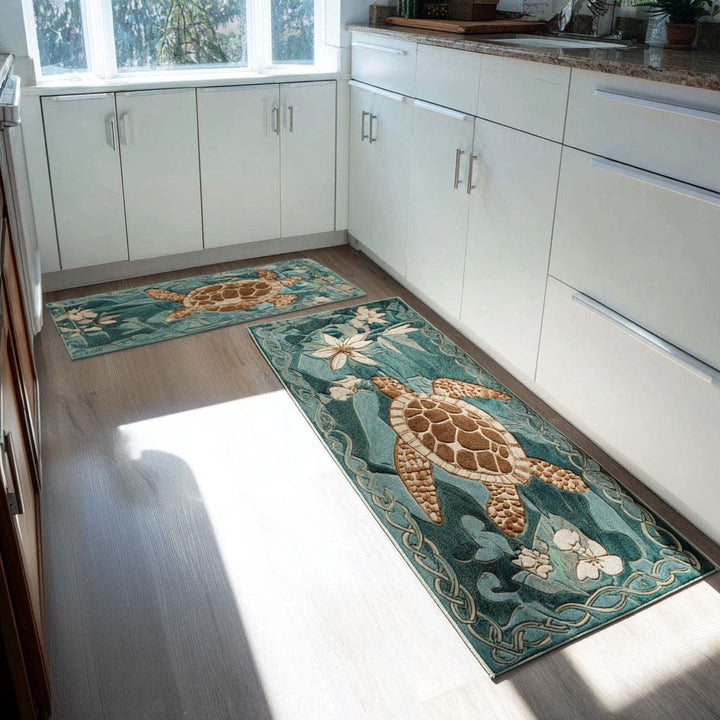 NCU0PT10166 Seafoam Trails Kitchen Rug