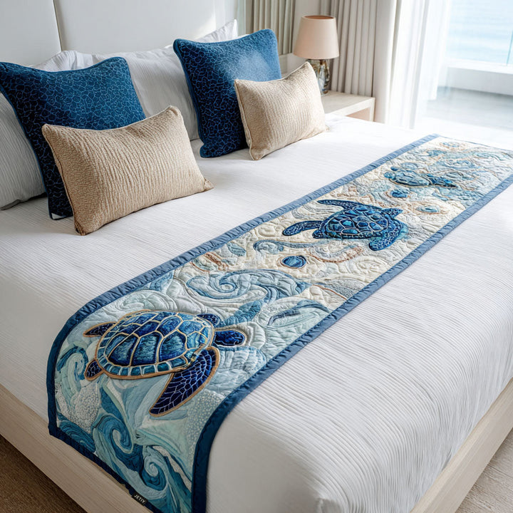 Turtle Pattern Quilted Bed Runner - Model NCU0VT211