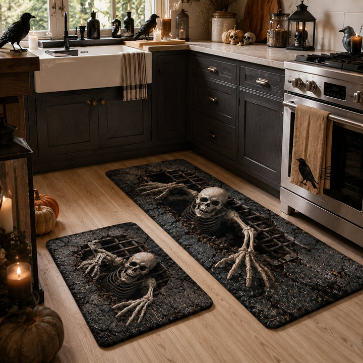 Skeleton-Themed Kitchen Area Rug - NCU0DV2437