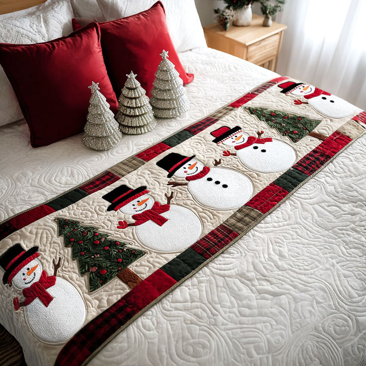 Quilted Bed Runner - Snowman Cheer Design NCU0PT9040