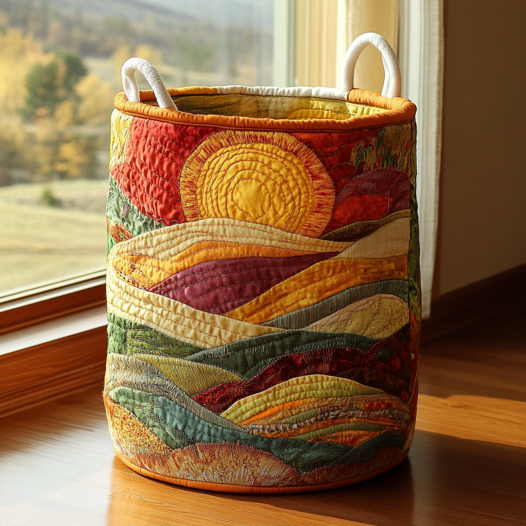 Handcrafted Radiant Sun Laundry Basket