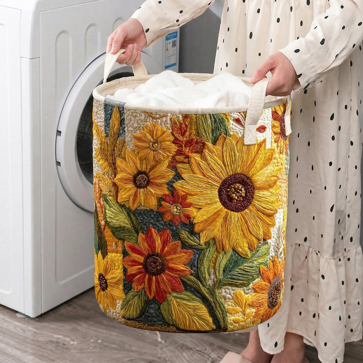 Sunflower Bliss | Quilted Laundry Hamper