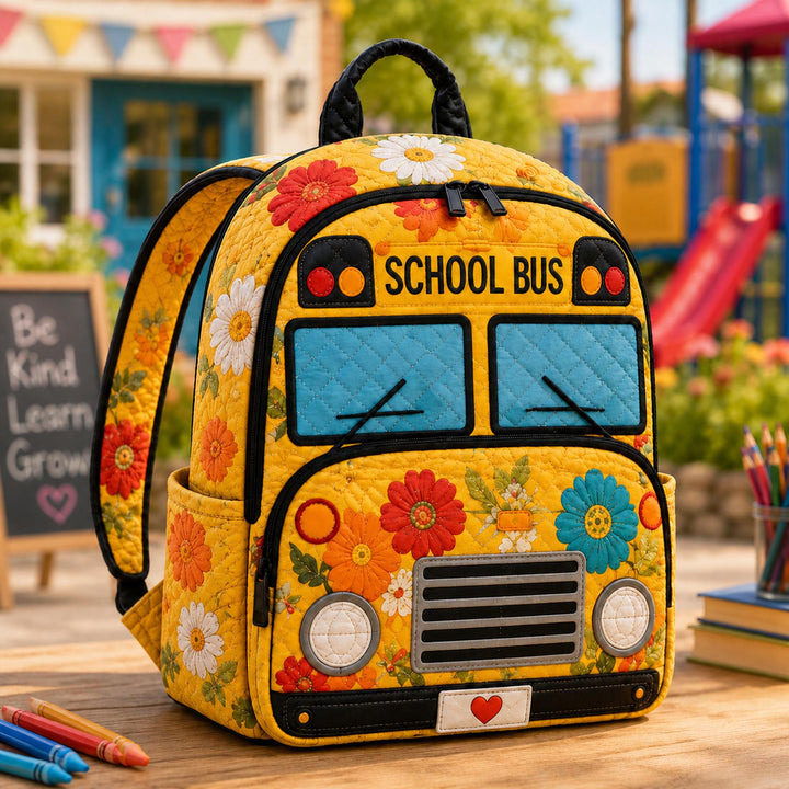 Quilted Yellow School Bus Backpack TP04