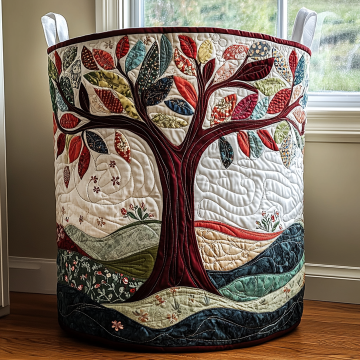 Handcrafted Laundry Basket - Tree of Life Design