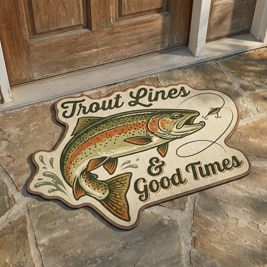 Custom-Shaped Trout Lines Doormat - Model NCU0NTV1023