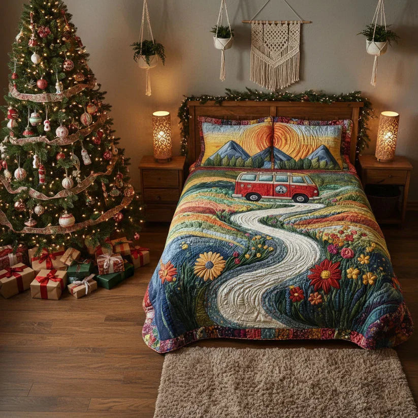Vintage Journey 3-Piece Quilted Bed Set