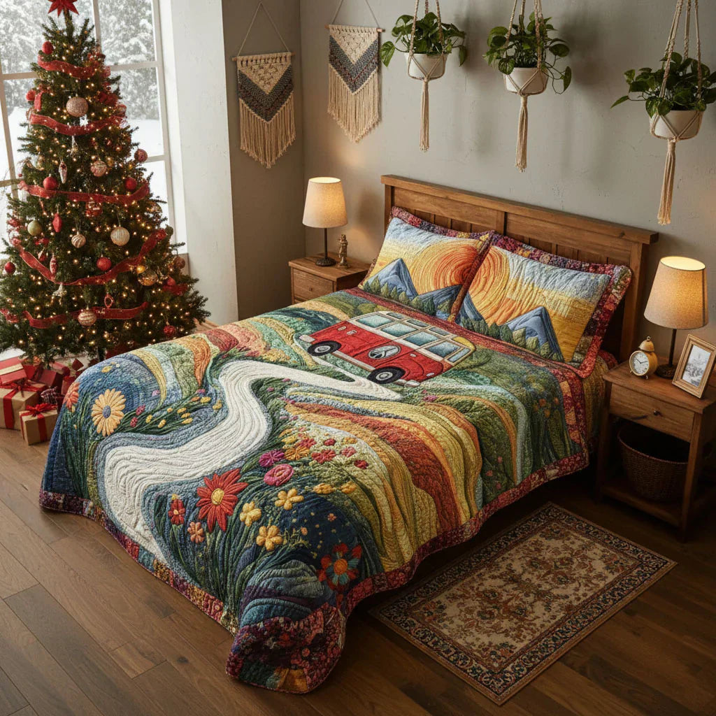 Vintage Journey 3-Piece Quilted Bed Set