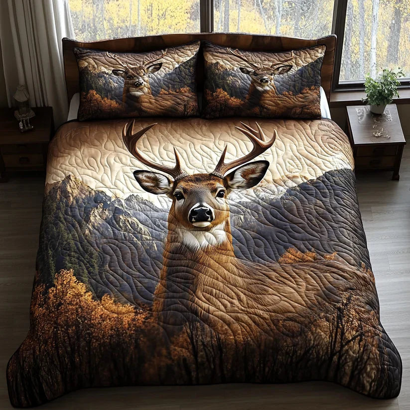 3-Piece Quilted Bed Set - Woodland Creatures