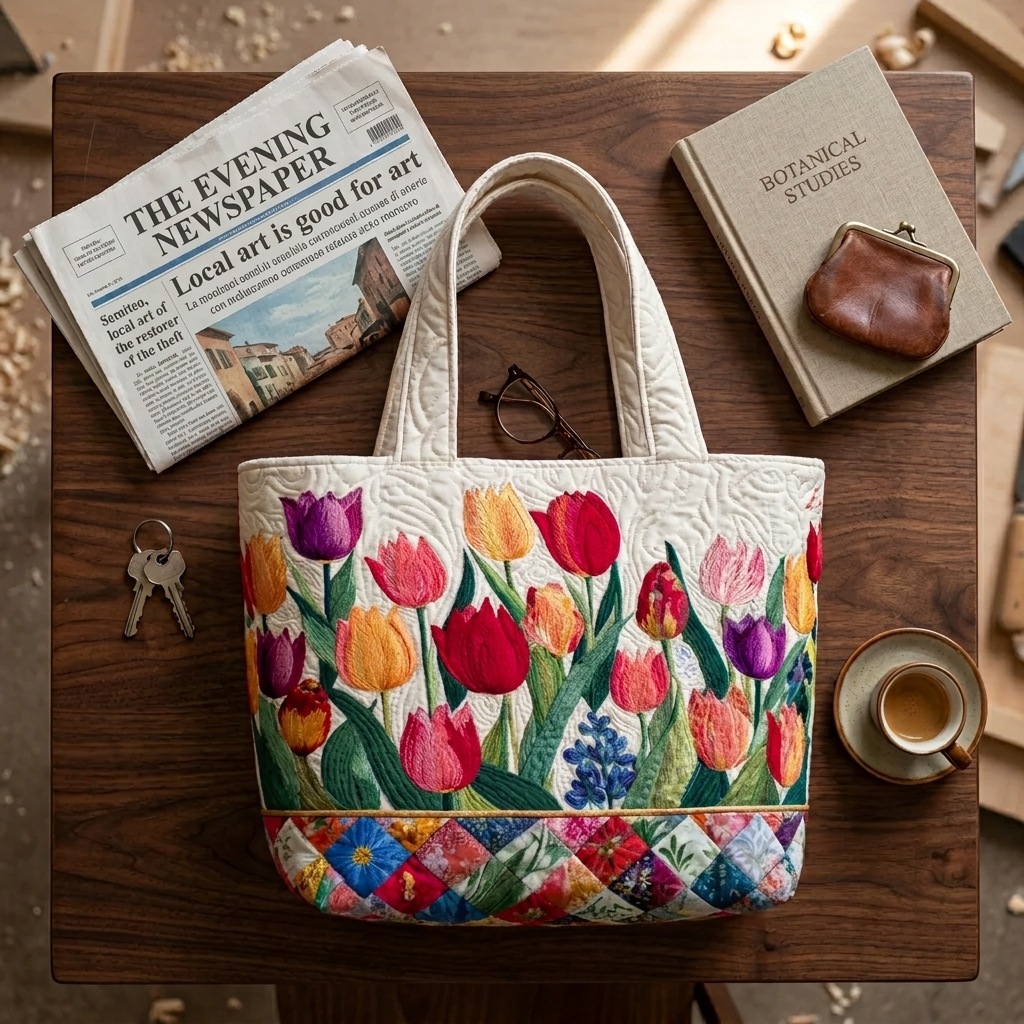 Spacious and Lightweight Women's Tulip Garden Tote