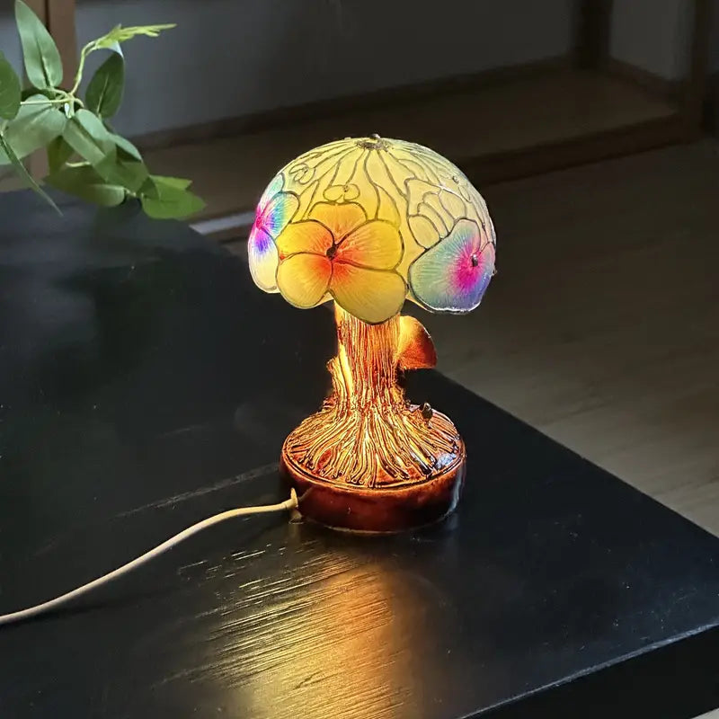 Bohemian Style Mushroom Floral Table Lamp