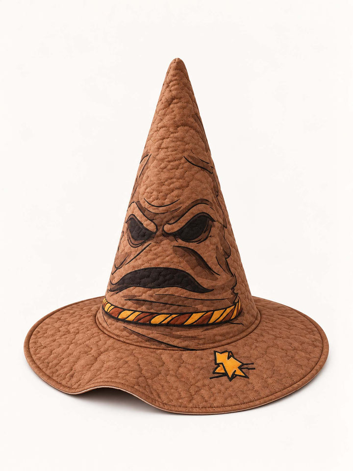Grumpy Enchanted Wizard Gothic Handcrafted Quilted Witch Hat