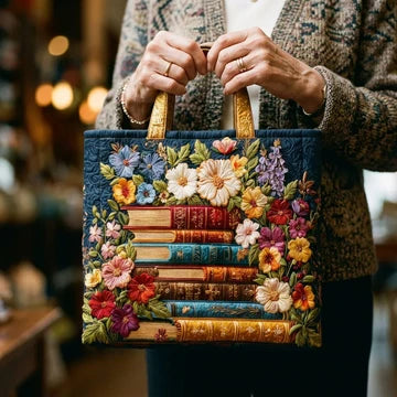Floral Print Quilted Bag – Perfect for Book Lovers