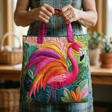 Quilted Rainbow Flamingo Bag – Perfect Gift Option