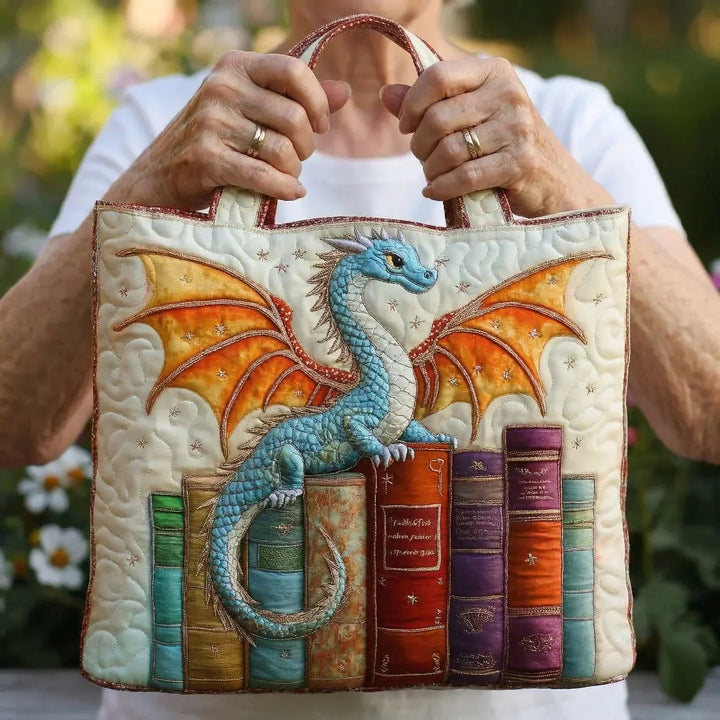 Quilted Dragon Book Protector Bag – Perfect for Book Enthusiasts