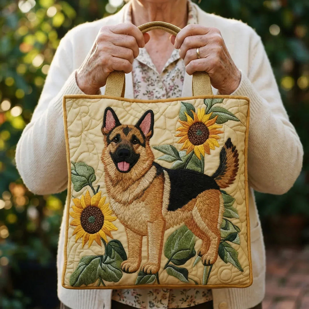 Floral German Shepherd Tote Bag – Perfect Gift Option