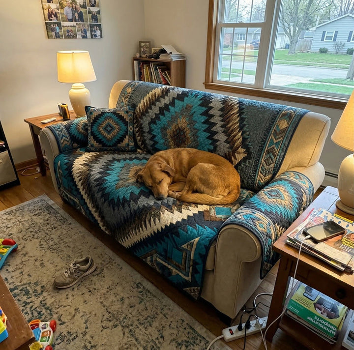 Turquoise Mesa Quilted Sofa Protector - Model NCU0LDH295