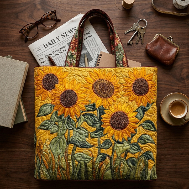 Elegant and Functional Sunflower Handbag