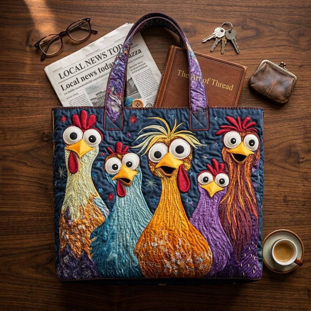 Colorful Chicken Print Women's Bag – Available in Two Sizes