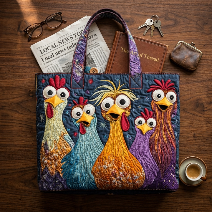 Colorful Chicken Print Women's Bag – Available in Two Sizes