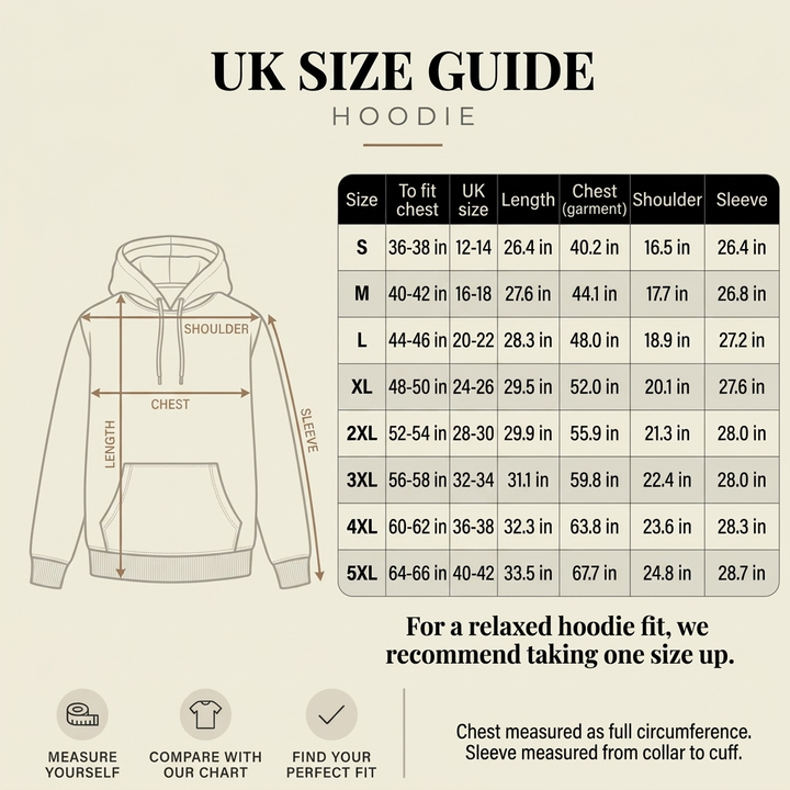 Size guide in inches