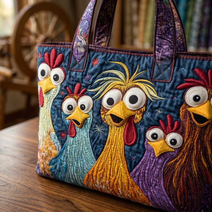Colorful Chicken Print Women's Bag – Available in Two Sizes